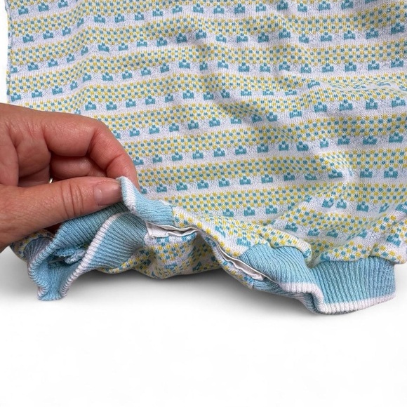 Vintage Healthtex Blue and Yellow Patterned Baby Romper - Picture 4 of 5